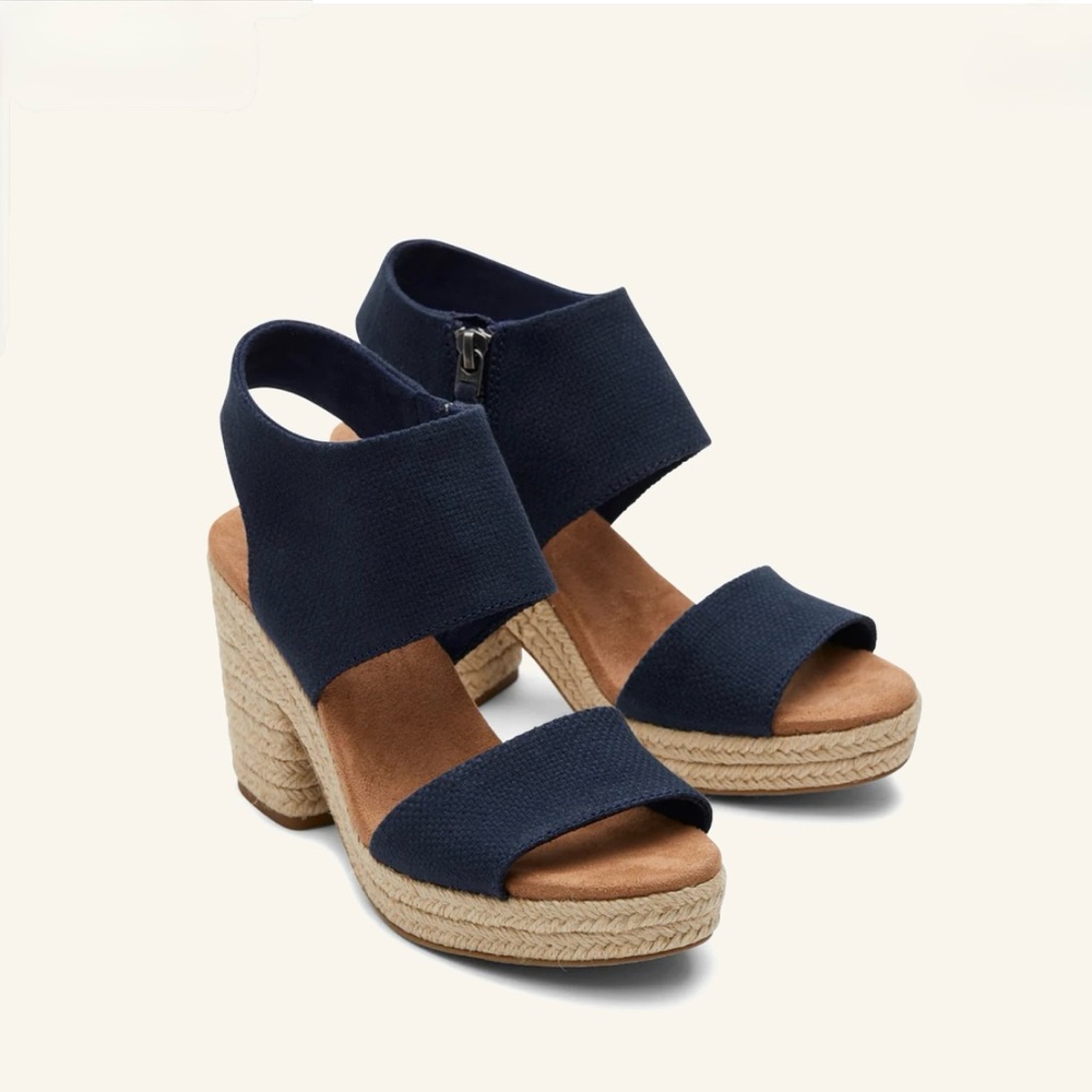 Toms Navy Majorca Platform Sandal